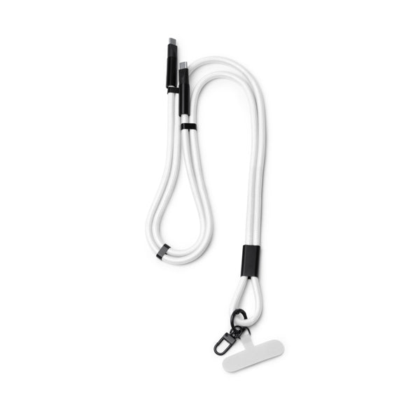 Stamina DENKI Recycled nylon lanyard in white - promotional merchandise printed with your company logo