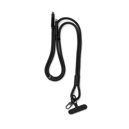 Stamina DENKI Recycled nylon lanyard in black - promotional merchandise printed with your company logo
