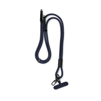 Stamina DENKI Recycled nylon lanyard in navy blue - promotional merchandise printed with your company logo
