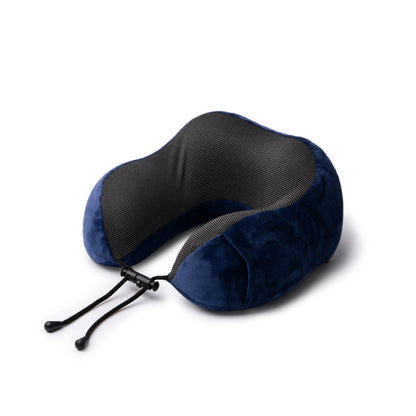 Stamina DESTIN Polyester travel pillow in black - promotional merchandise printed with your company logo