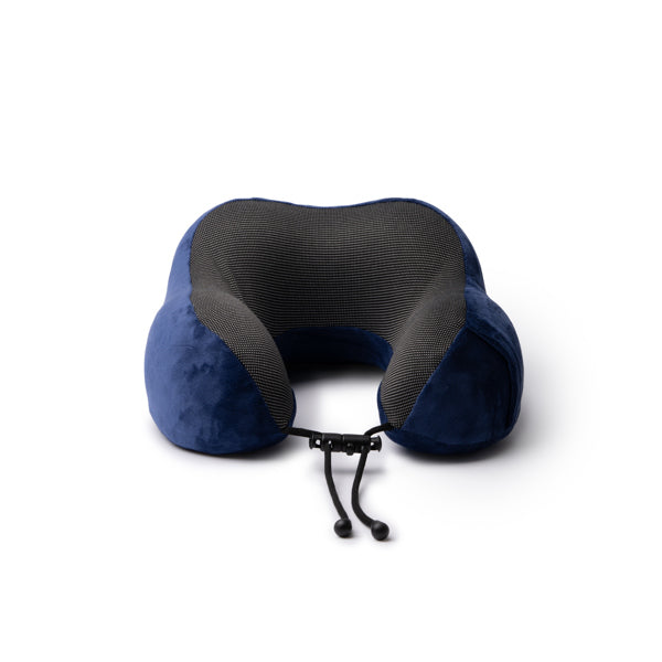 Stamina DESTIN Polyester travel pillow in navy blue - promotional merchandise printed with your company logo