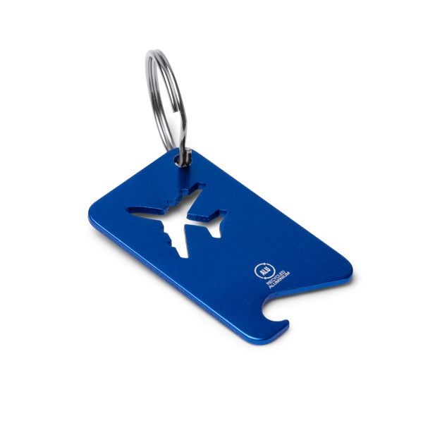 Stamina FLAPIK Recycled aluminium keyring in black - promotional merchandise printed with your company logo