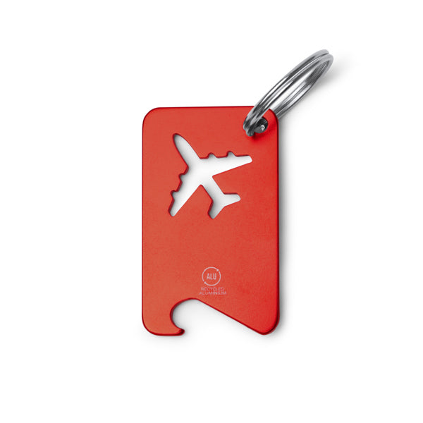Stamina FLAPIK Recycled aluminium keyring in red - promotional merchandise printed with your company logo