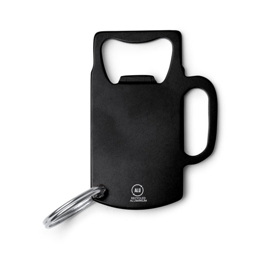 Stamina ARTOIS Recycled aluminium keyring in black - promotional merchandise printed with your company logo