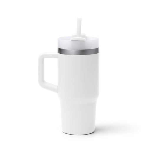 Stamina GOTEX Recycled stainless steel mug 400 ml in white - promotional merchandise printed with your company logo