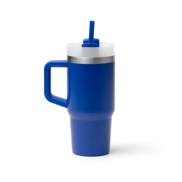 Stamina GOTEX Recycled stainless steel mug 400 ml in royal blue - promotional merchandise printed with your company logo