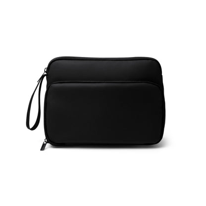 Stamina RONDA PU leather toiletry bag in black - promotional merchandise printed with your company logo