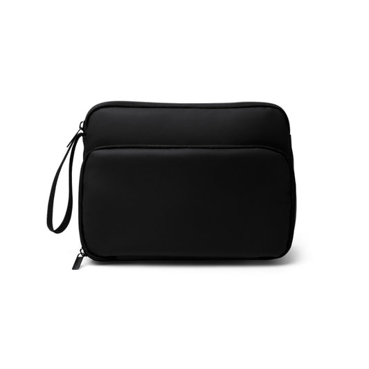 Stamina RONDA PU leather toiletry bag in black - promotional merchandise printed with your company logo