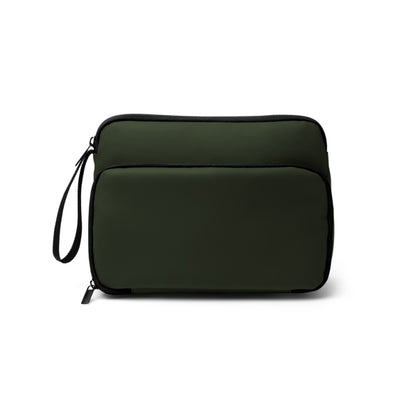 Stamina RONDA PU leather toiletry bag in dark green - promotional merchandise printed with your company logo