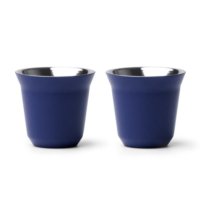 Stamina BOLUTO Recycled stainless steel cup 80 ml in royal blue - promotional merchandise printed with your company logo