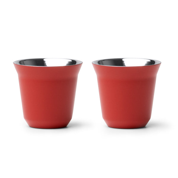 Stamina BOLUTO Recycled stainless steel cup 80 ml in red - promotional merchandise printed with your company logo