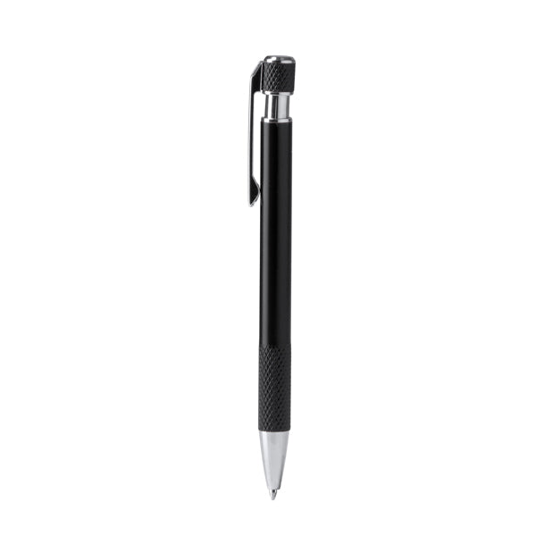 Stamina BLOMY Recycled aluminium ball pen in black - promotional merchandise printed with your company logo
