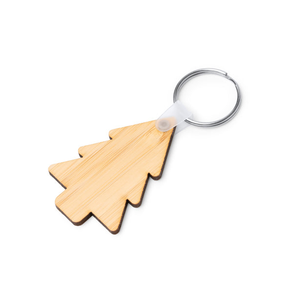 Stamina LACEY Bamboo keyring in beige - promotional merchandise printed with your company logo