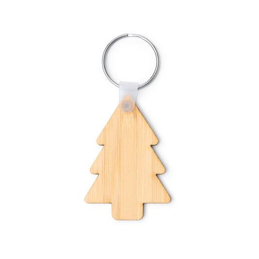 Stamina LACEY Bamboo keyring in beige - promotional merchandise printed with your company logo