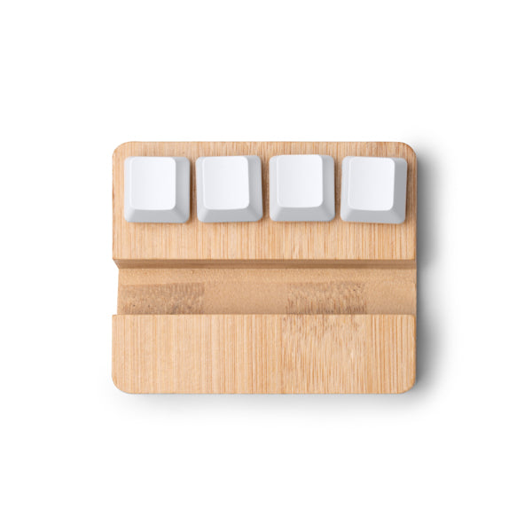 Stamina CLINTON Bamboo phone stand in beige - promotional merchandise printed with your company logo