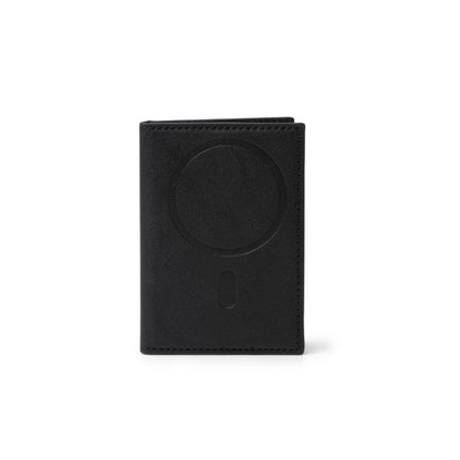 Stamina KARTY Recycled PU magnetic card holder in black - promotional merchandise printed with your company logo