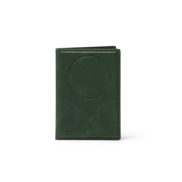 Stamina KARTY Recycled PU magnetic card holder in dark green - promotional merchandise printed with your company logo