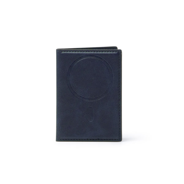 Stamina KARTY Recycled PU magnetic card holder in navy blue - promotional merchandise printed with your company logo