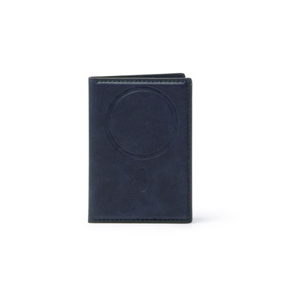 Stamina KARTY Recycled PU magnetic card holder in navy blue - promotional merchandise printed with your company logo