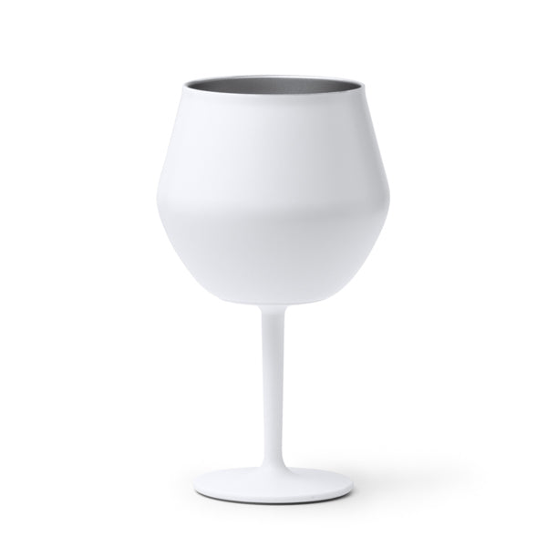 Stamina FRADES Stainless steel stemmed cup 380 ml in white - promotional merchandise printed with your company logo