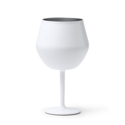 Stamina FRADES Stainless steel stemmed cup 380 ml in white - promotional merchandise printed with your company logo