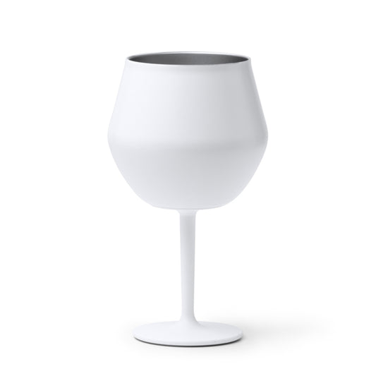 Stamina FRADES Stainless steel stemmed cup 380 ml in white - promotional merchandise printed with your company logo