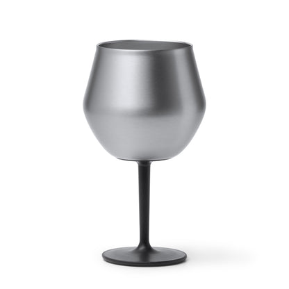 Stamina FRADES Stainless steel stemmed cup 380 ml in silver - promotional merchandise printed with your company logo