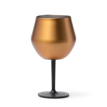 Stamina FRADES Stainless steel stemmed cup 380 ml in gold - promotional merchandise printed with your company logo