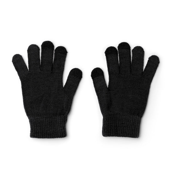 Stamina WINDSOR RPET touchscreen gloves in black - promotional merchandise printed with your company logo