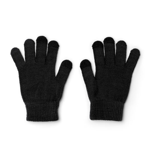 Stamina WINDSOR RPET touchscreen gloves in black - promotional merchandise printed with your company logo