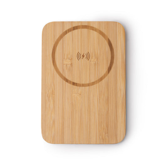 Stamina YOKAS Bamboo and recycled aluminium power bank in beige - promotional merchandise printed with your company logo