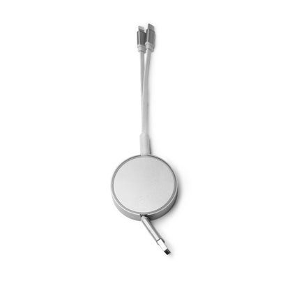Stamina DAWSON Recycled aluminium charging cable in silver - promotional merchandise printed with your company logo