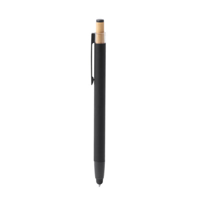 Stamina KEAN Recycled aluminium and bamboo ball pen in black - promotional merchandise printed with your company logo