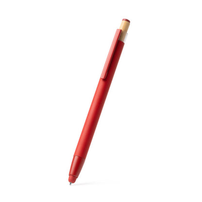 Stamina KEAN Recycled aluminium and bamboo ball pen in white - promotional merchandise printed with your company logo