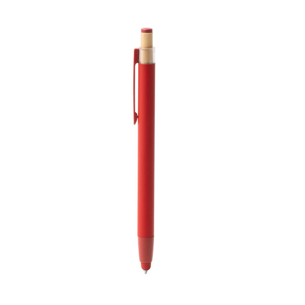 Stamina KEAN Recycled aluminium and bamboo ball pen in red - promotional merchandise printed with your company logo