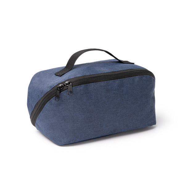Stamina NAOMI 600D RPET toiletry bag in black - promotional merchandise printed with your company logo