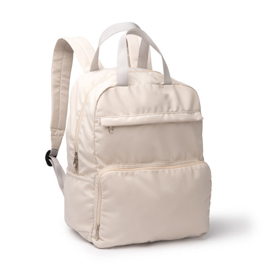 Stamina LATIS Polyester and cotton backpack in black - promotional merchandise printed with your company logo