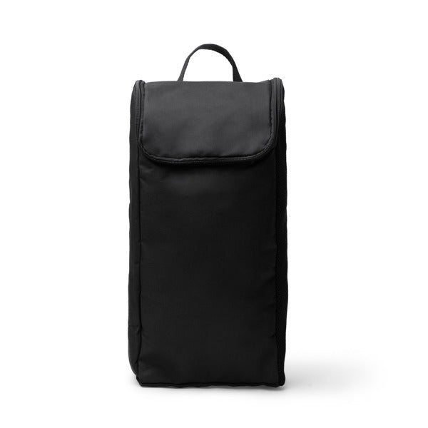 Stamina DIEGOX 600D RPET shoe bag in black - promotional merchandise printed with your company logo