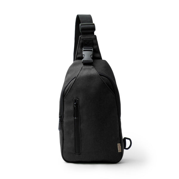 Stamina VALAR Recycled cotton backpack in black - promotional merchandise printed with your company logo
