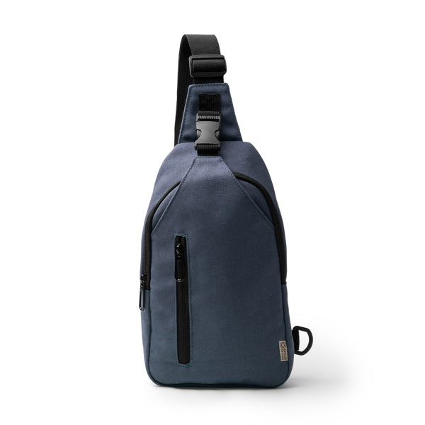 Stamina VALAR Recycled cotton backpack in navy blue - promotional merchandise printed with your company logo