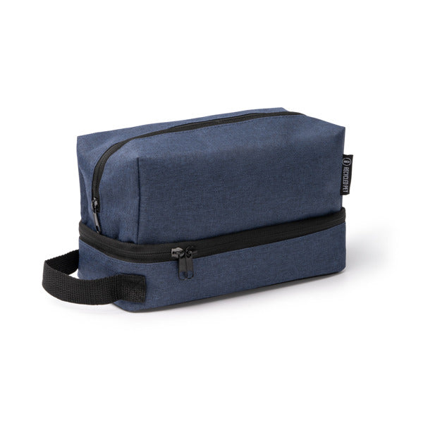 Stamina BRADEX 600D RPET and PEVA toiletry bag in black - promotional merchandise printed with your company logo