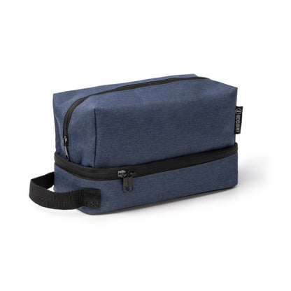 Stamina BRADEX 600D RPET and PEVA toiletry bag in black - promotional merchandise printed with your company logo