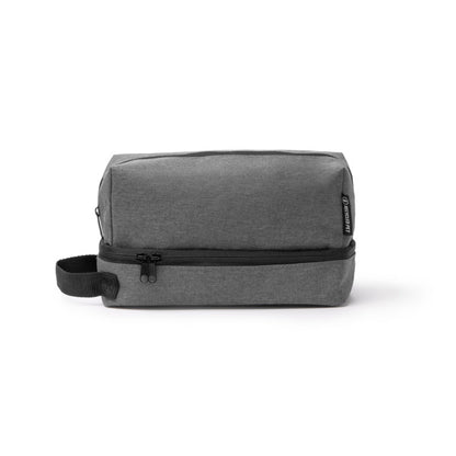 Stamina BRADEX 600D RPET and PEVA toiletry bag in heather grey - promotional merchandise printed with your company logo