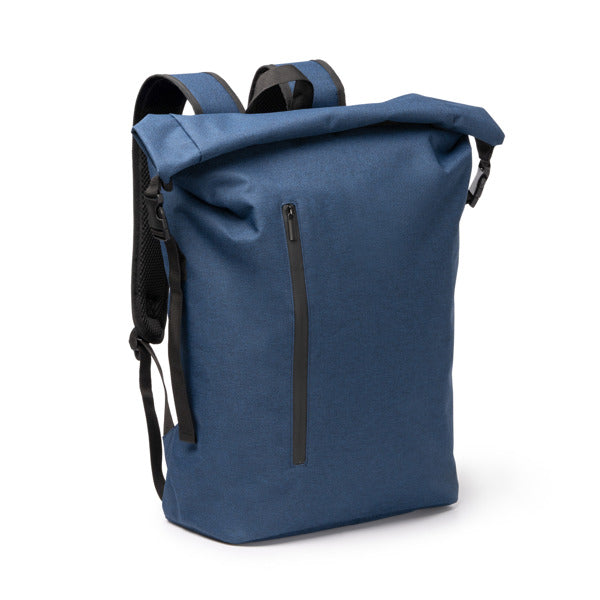 Stamina SULIVAN 300D RPET and PVC backpack in black - promotional merchandise printed with your company logo