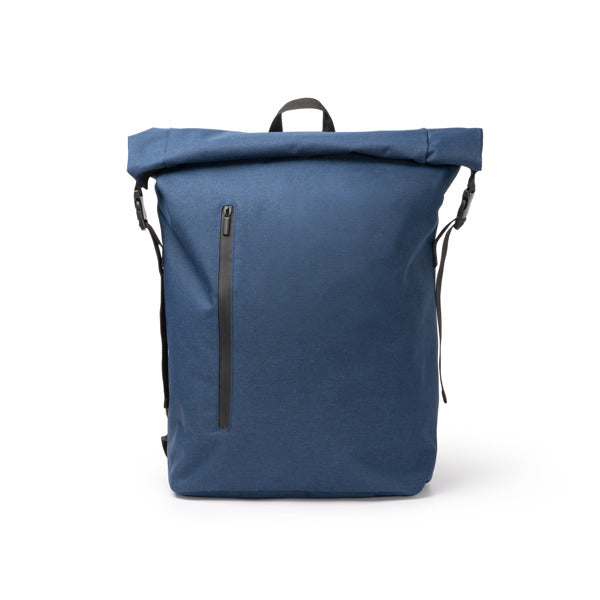 Stamina SULIVAN 300D RPET and PVC backpack in navy blue - promotional merchandise printed with your company logo