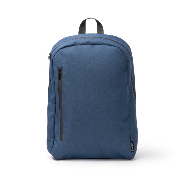 Stamina SAKMAN 300D RPET and PVC backpack in navy blue - promotional merchandise printed with your company logo