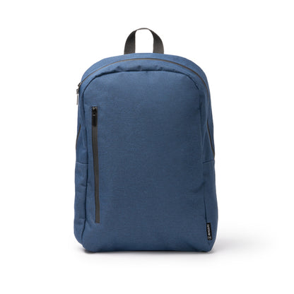 Stamina SAKMAN 300D RPET and PVC backpack in navy blue - promotional merchandise printed with your company logo