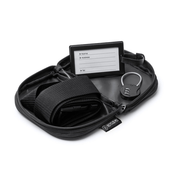 Stamina NELSON RPET travel set in black - promotional merchandise printed with your company logo