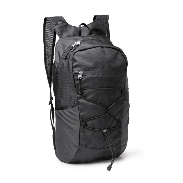 Stamina CAPITAN 420D RPET backpack in black - promotional merchandise printed with your company logo