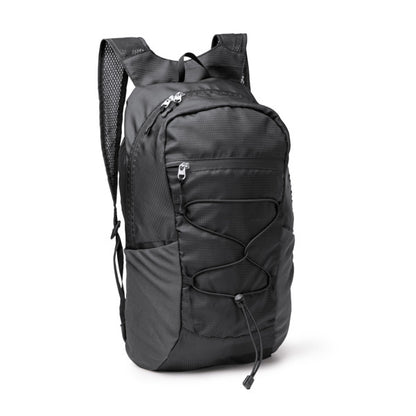 Stamina CAPITAN 420D RPET backpack in black - promotional merchandise printed with your company logo